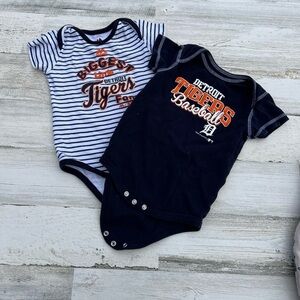 Detroit Tigers Onesies baseball 18 months blue orange boys girls MLB